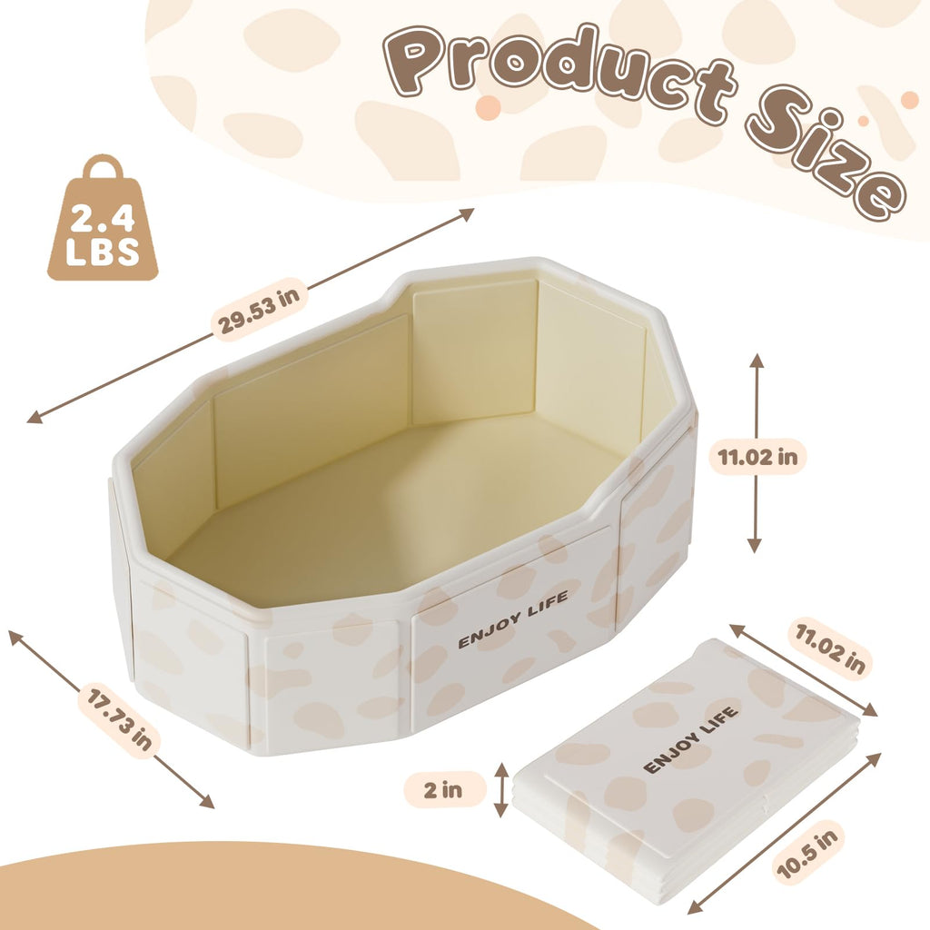Foldable Baby Bath, Collapsible Baby Bathtub 3M-8Y, Portable Travel Baby Bath Tub with Non-Slip Base, Pop Up Folding