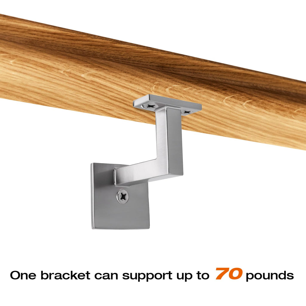 Handrail Bracket 6 Pack, Heavy Duty Staircase Hand Rail Support, Zinc Alloy Satin Nickel Stair Railing Bracket for