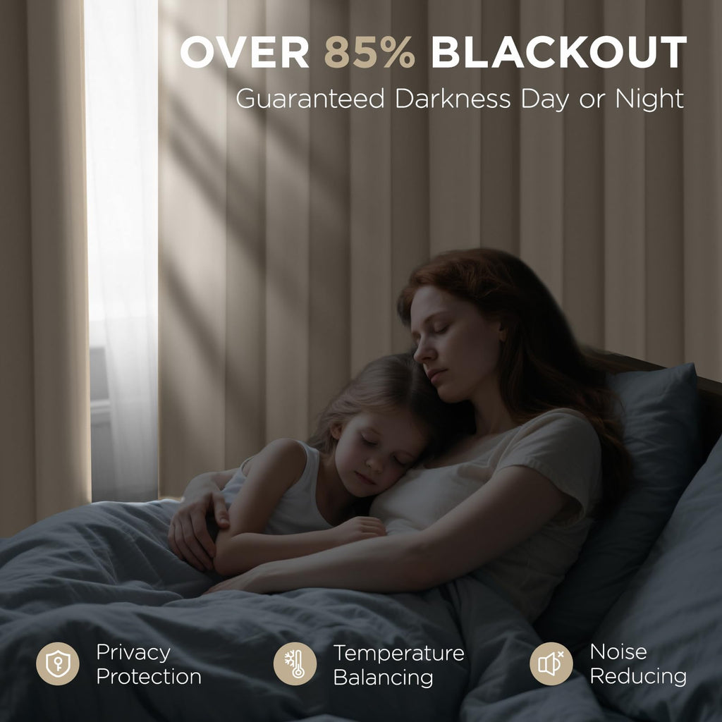 Blackout Curtains 108 Inches Long 1 Panel, Thermal Insulated Long Curtains& Drapes 1 Piece, Room Darkening Grommet