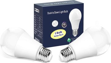 Outdoor Sensor Light Bulbs- No Timer Required, 13W(100W Equivalent), 6000K Cool White, E26 A19 Automatic Sensor LED
