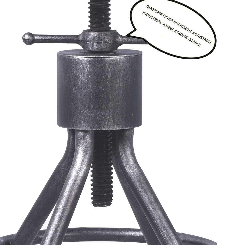 Industrial Vintage Bar Stool, Kitchen Counter Height Adjustable Pipe Chair, Cast Iron Stool, Swivel Bar Stool with