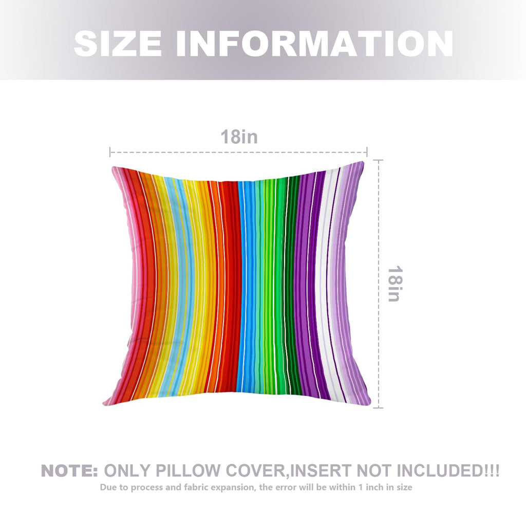 Colored Lines Throw Pillow Covers, Abstract Rainbow Curved Stripes Color Line Cushion Cover Digital Blended Hidden