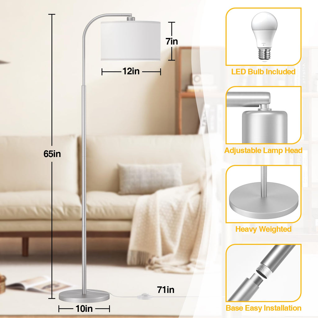 Silver Floor Lamp, Arc Floor Lamps