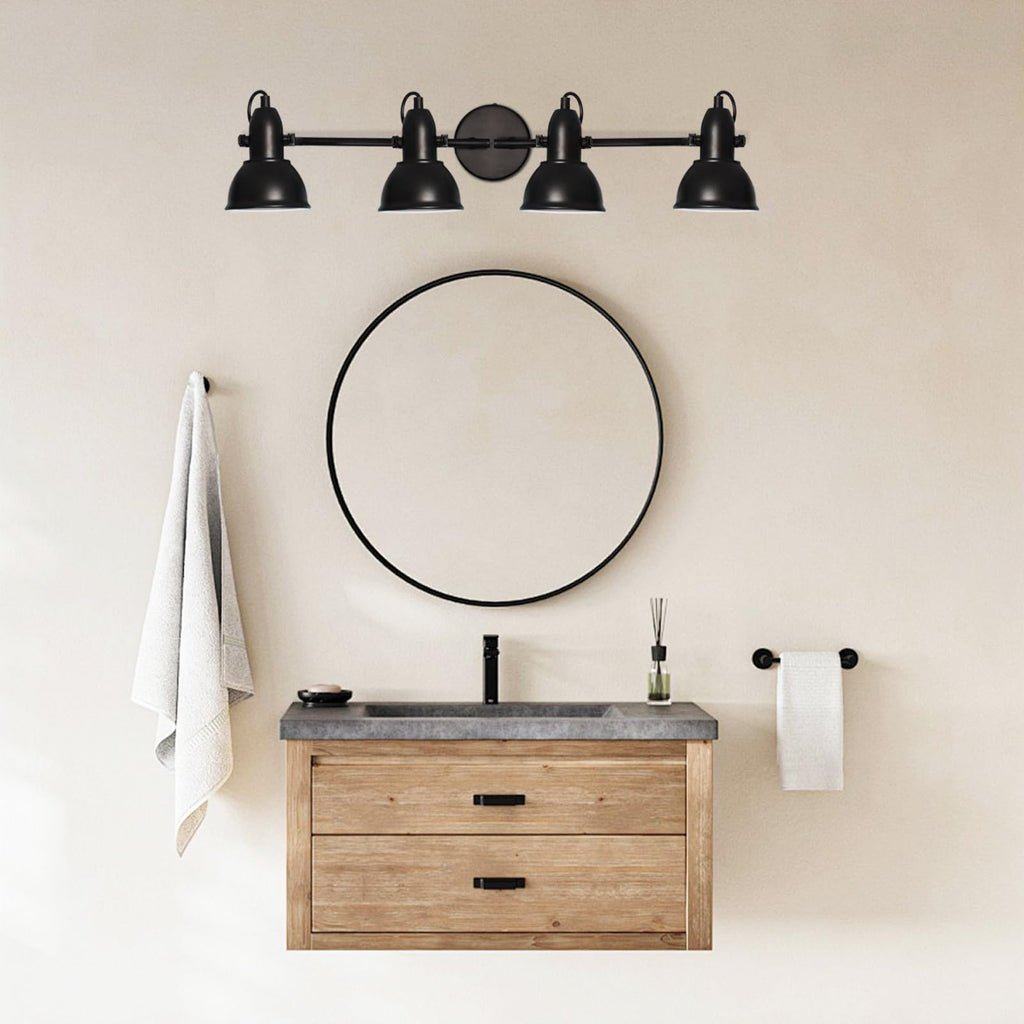 Track Lighting Fixtures Ceiling Black, Adjustable 4-Light Spotlight