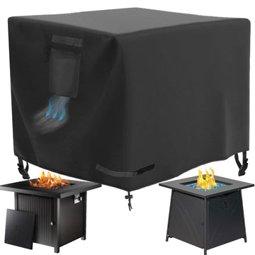 Square Fire Pit Table Cover 30 x 30 x 25 inch, Waterproof, Heavy Duty