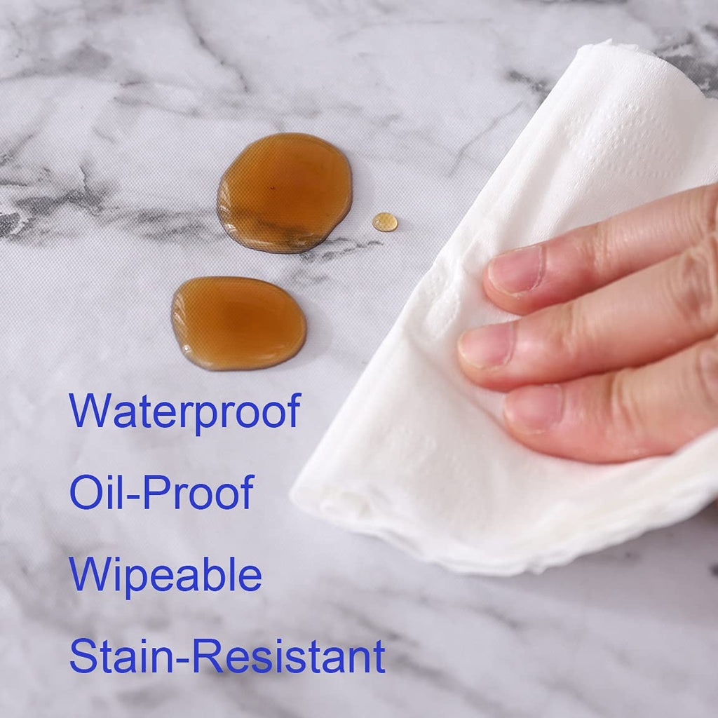 Round Vinyl Fitted Tablecloth with Flannel Backing Elastic Edge Design Table Cover Waterproof Oil-Proof PVC Table