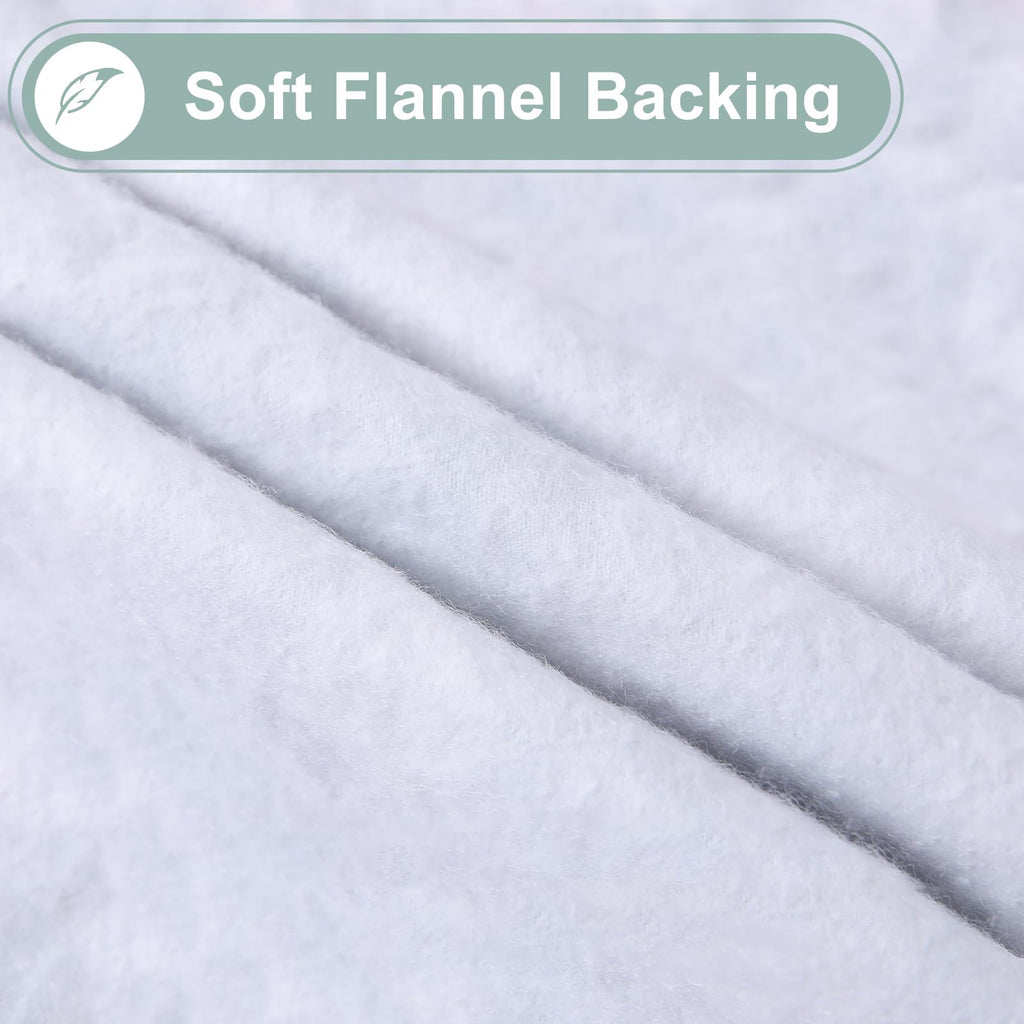 Round Waterproof Vinyl Table Cloth, Wipeable Tablecloth with Flannel Backing, Plastic Table Cover for Dinner, Picnic
