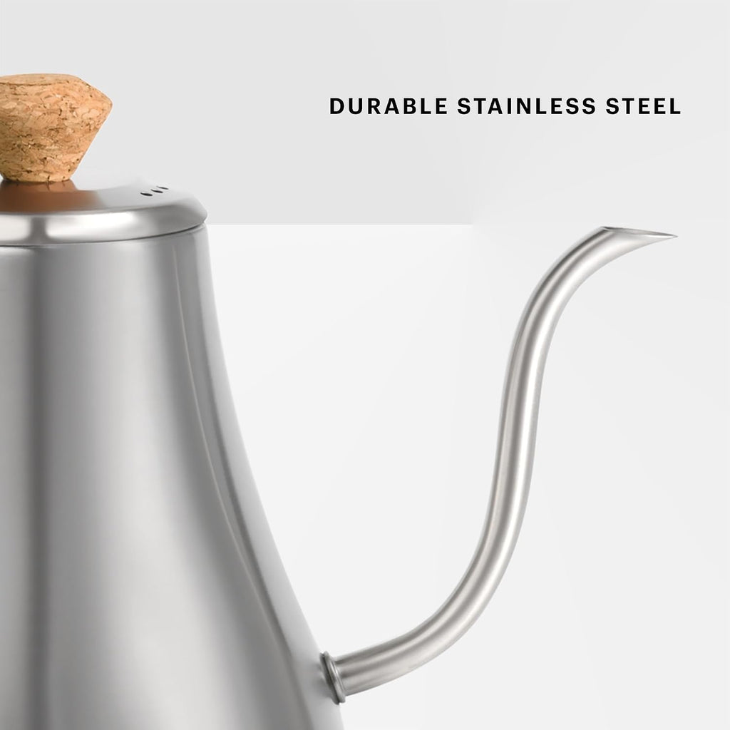 27oz Melior Gooseneck Electric Water Kettle, Pour Over Coffee & Tea, Brushed Stainless Steel