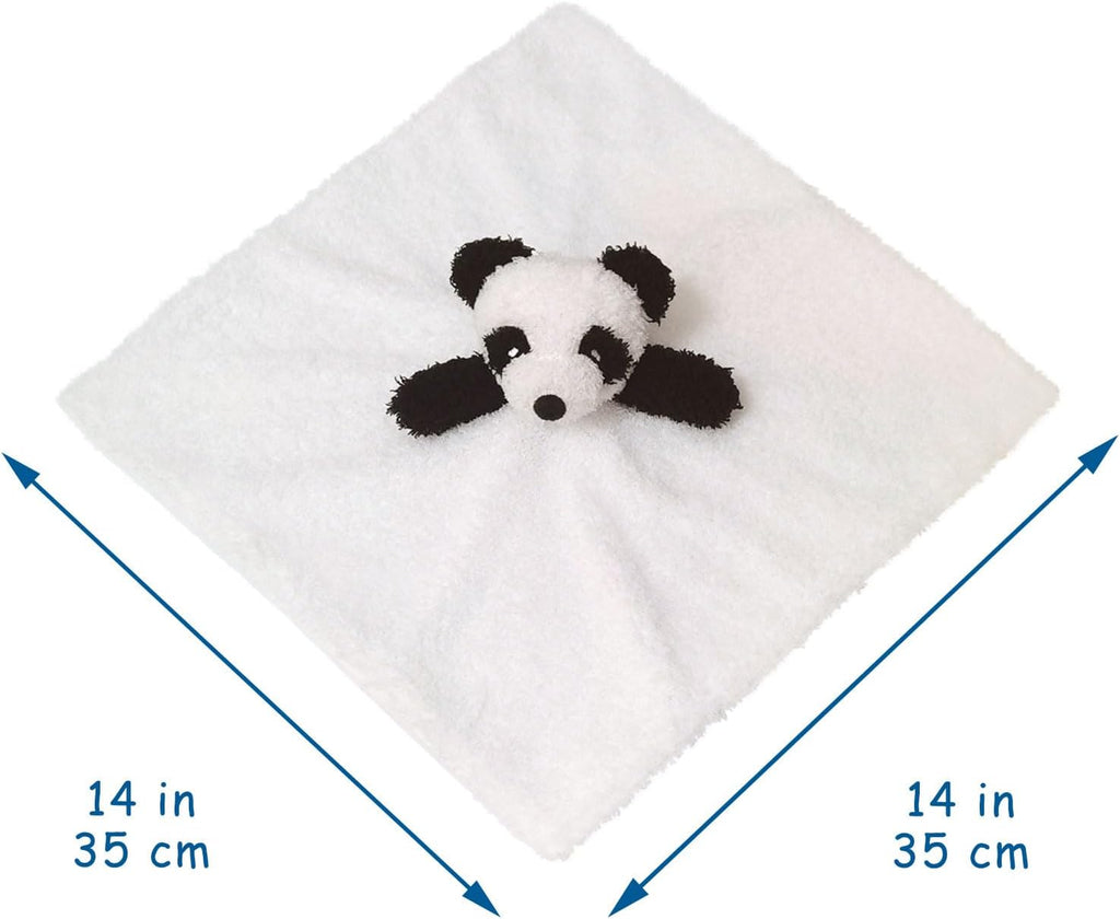 Baby White Panda Soft Stuffed Animal Security Blanket, Plush Panda Character Lovey Blanket, Baby Shower/Nursery Gift