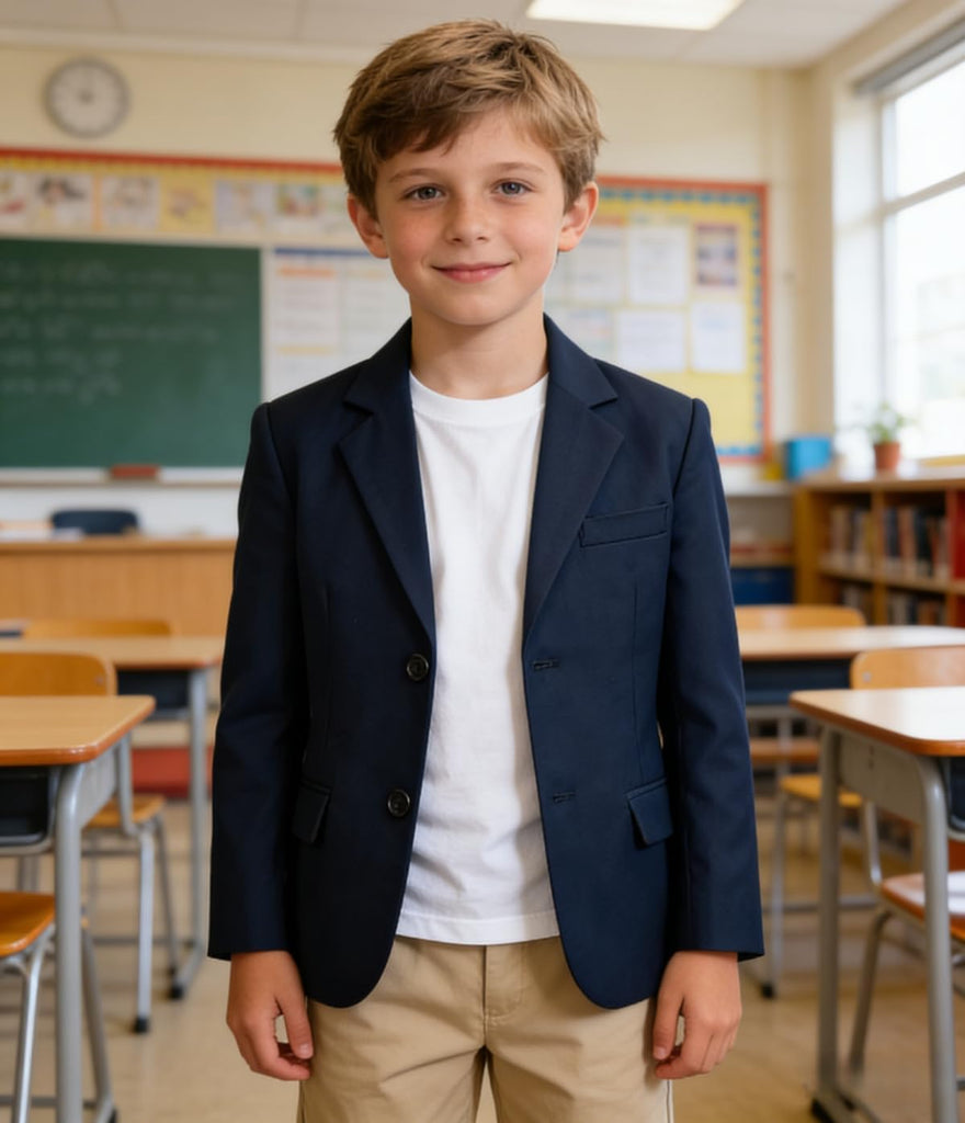 Boys' Blazer Formal Suit Jacket Slim Fit Boys School Blazer Coat for Kids