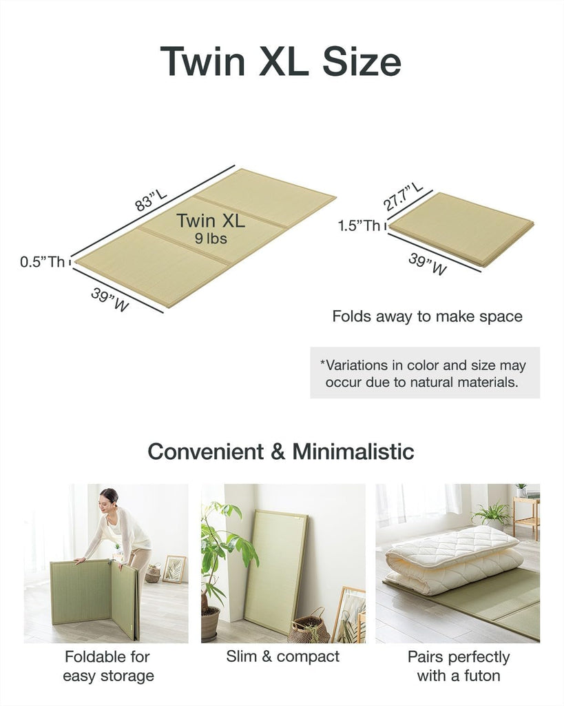Tatami Mattress, Foldable Igusa Rush Grass, Natural