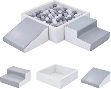 Foam Climbing Blocks with Square Ball Pit for Babies and Toddlers
