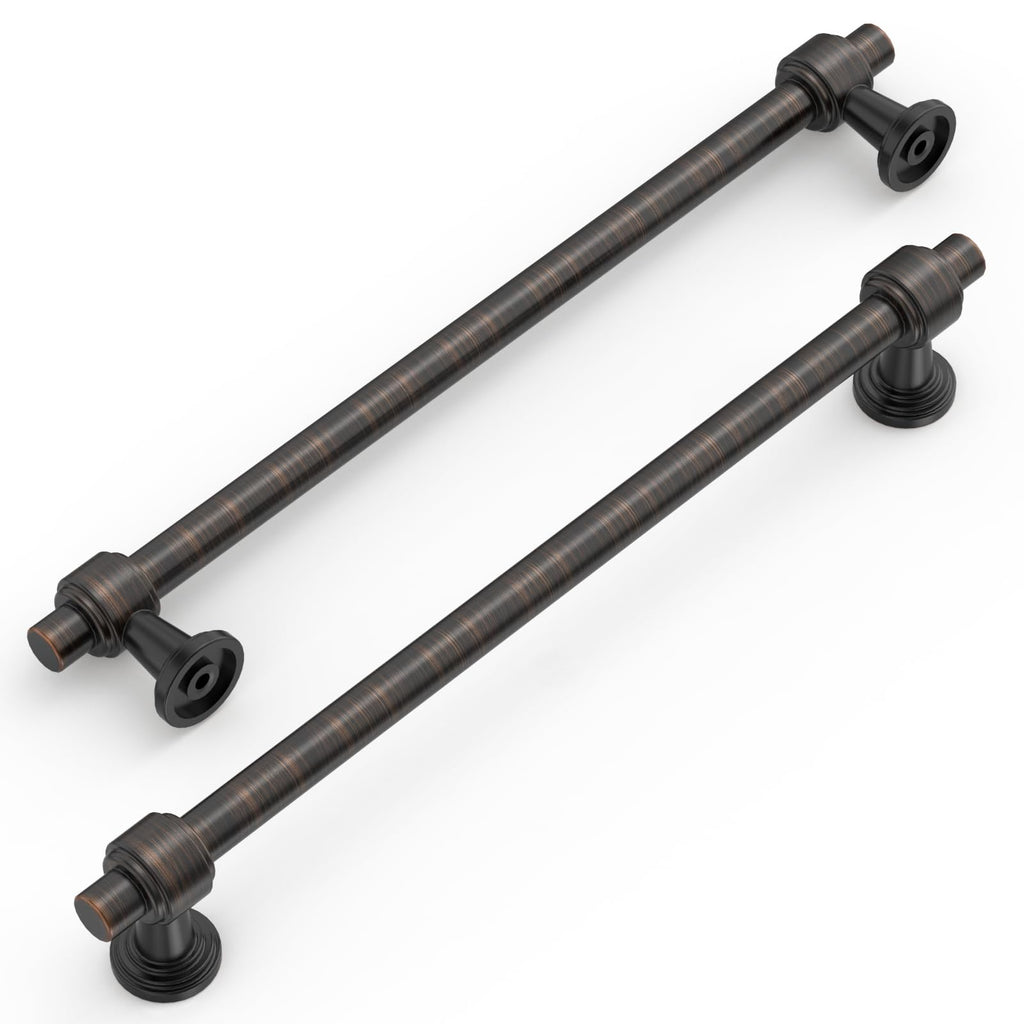 10 Pack Oil Rubbed Bronze Cabinet Pulls 7.5 Inch(192mm) Hole Center Drawer Pulls Cabinet Hardware Kitchen Cabinet
