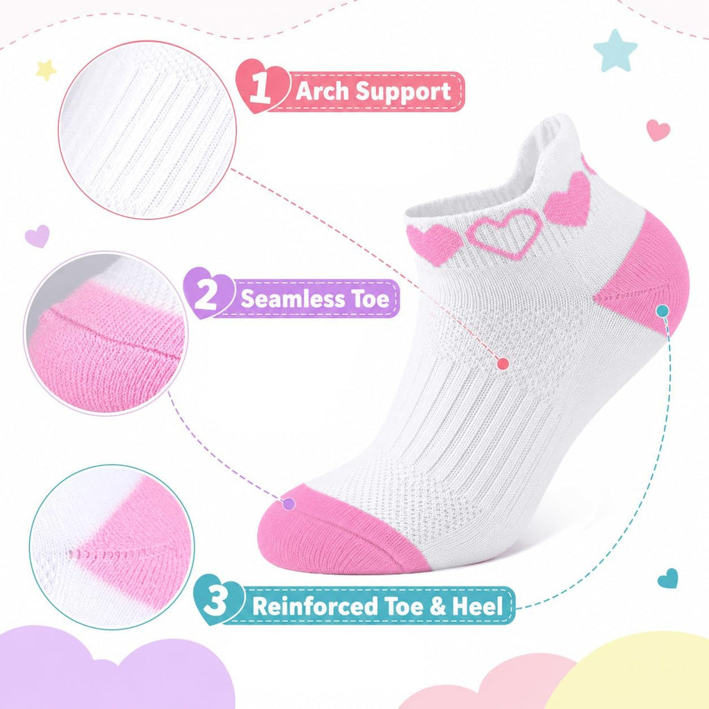 Girls Socks Ankle Athletic Kids Socks for Old