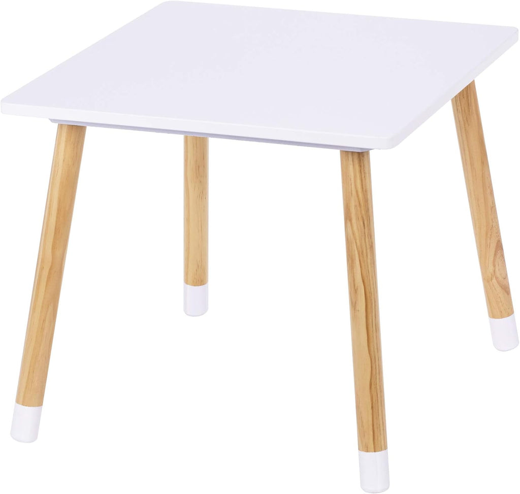 Wooden Toddler Table and Chair Set, Round-Back Design, White