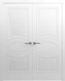 Mela 7001 | Double Swing Interior French Doors with Glass, MDF, Hardware Included, 48x80, White, Cla