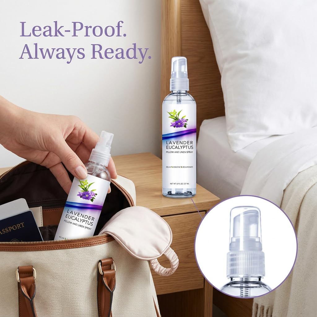 Eucalyptus Pillow Spray for Sleep, Aromatherapy Linen Spray for Bedding, Room Fabric Mist, Natural Essential Oil
