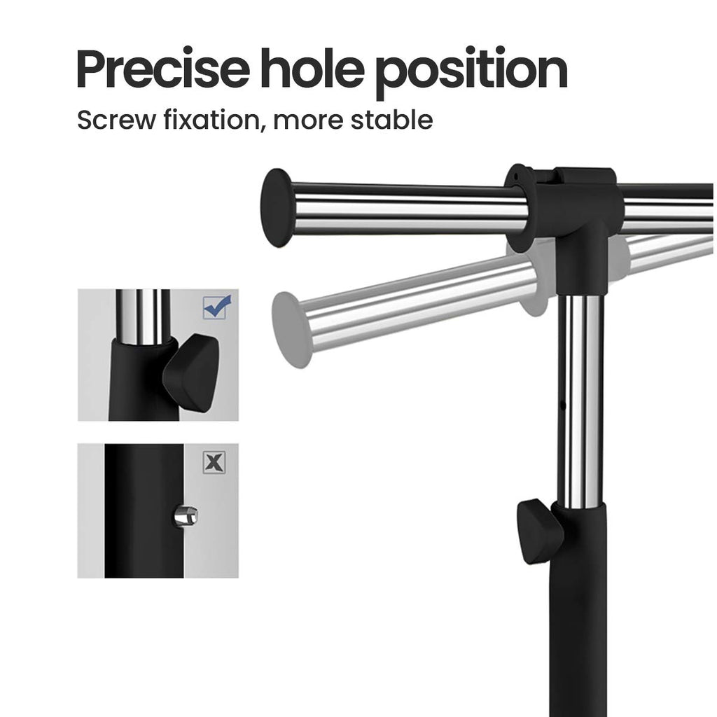Adjustable Clothing Rack for Hanging Clothes, Heavy Duty Garment Rack with Wheels,Free Standing Rolling Clothes Rack