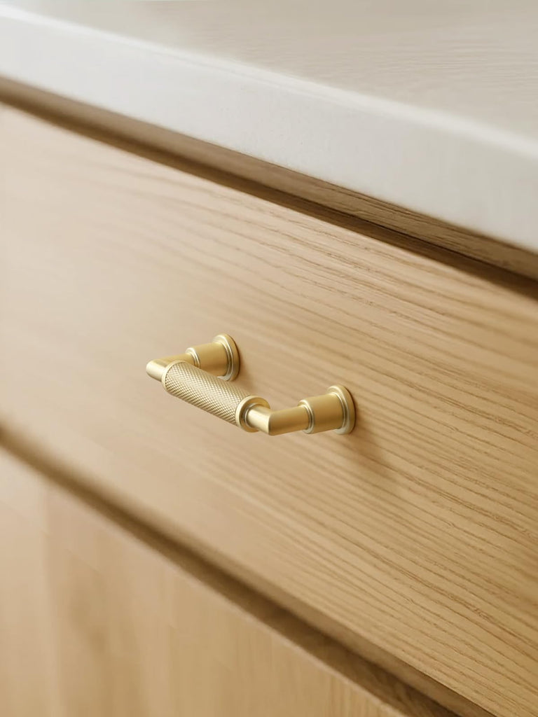 5 Pack Gold Cabinet Pulls 3" Hole Center Knurled Brass Drawer Pulls Bathroom Dresser Handles Hardware Bar Zinc Alloy