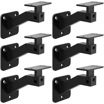 Adjustable Handrail Brackets, 6 Pack Black Swivel Hand Rail Brackets
