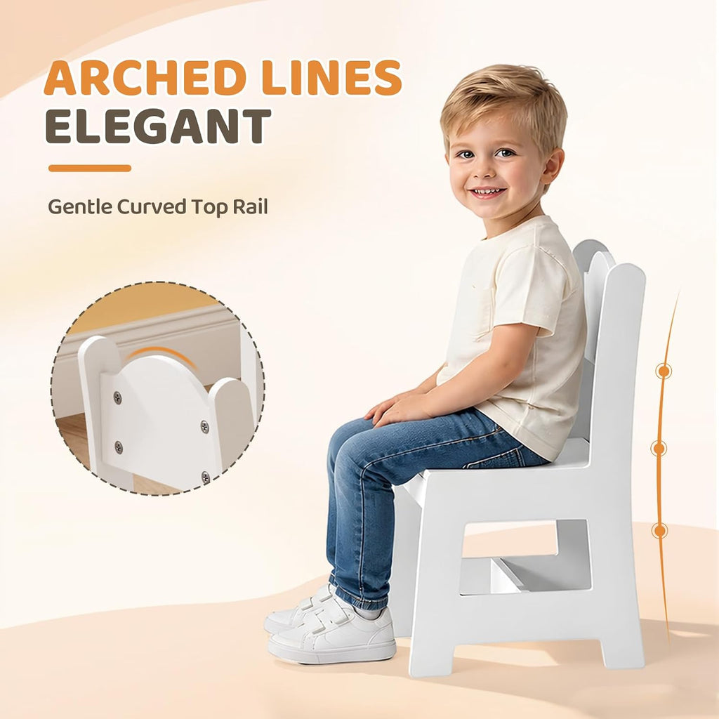 Kids Table and Chairs, Toddler Table and Chair Set for Ages 1-3, Wooden Activity Table with Chairs, Perfect for Arts
