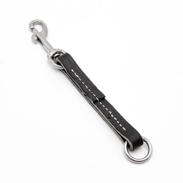 Black Leather Pull Tab w/Stainless Steel Hardware