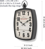 Menterry Large Retro Rectangle Wall Clock, Black Antique Vintage Style