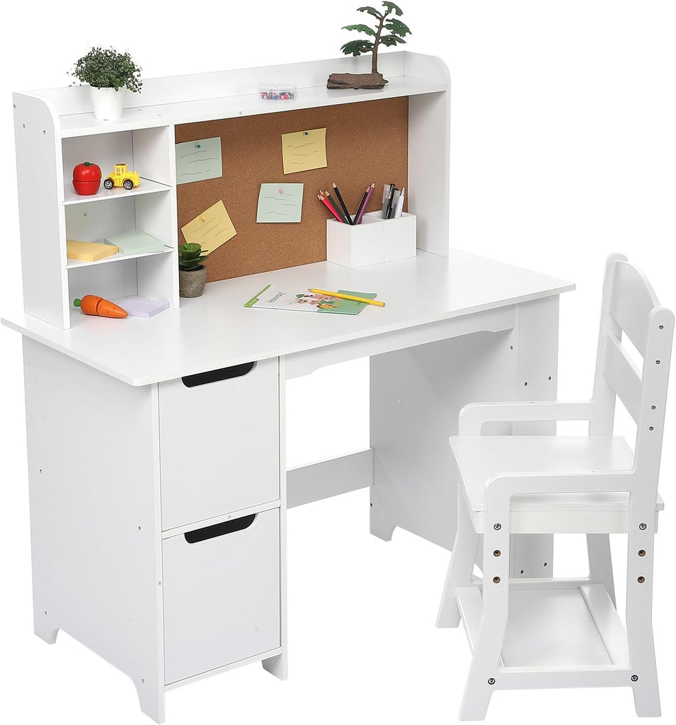 Wooden Study Desk and Chair Set for Boys and Girls