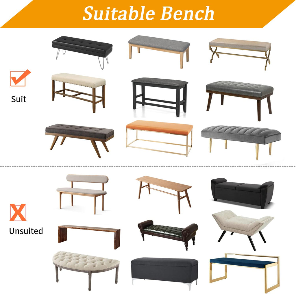 Waterproof Dining Bench Cover, Removable Bench Slipcover Washable Bench Seat Protector Cover (Chocolate)