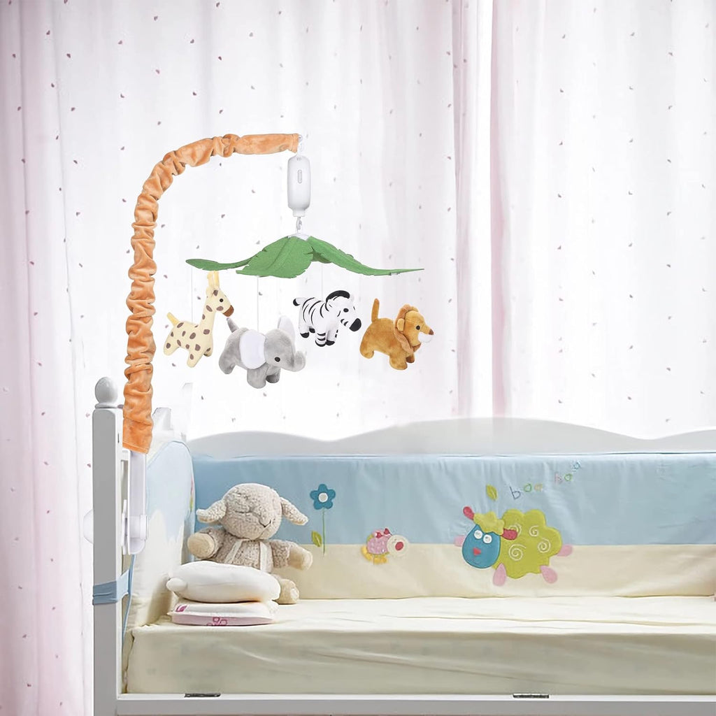 Safari Animals Baby Musical Crib Mobile for Baby Boys and Girls