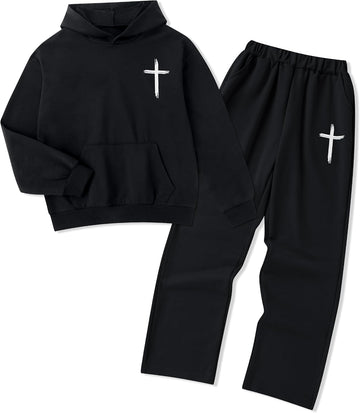 Boys Clothes 2 Piece Long Sleeve Hoodie Sweatshirts and Sweatpants Set Boy Fall Winter Outfits