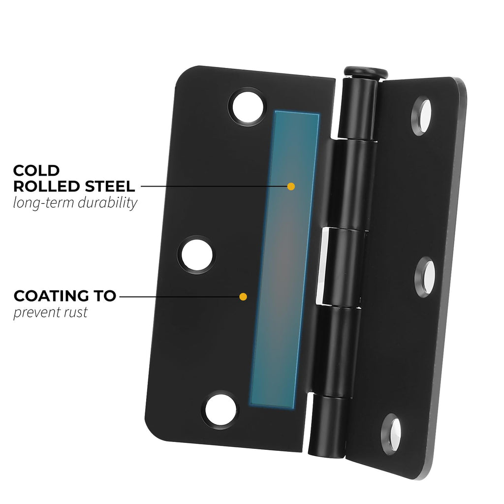 Door Hinges Heavy Duty Interior & Exterior Door Hinge 48Pack Matte Black