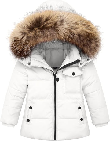 Toddler Boys Winter Puffer Coat Baby Girls Jacket Windproof Hood Outerwear