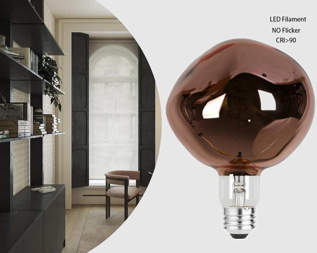 Oversized Giant LED Light Bulb, Dimmable,Rose Gold,6W, T150, E26