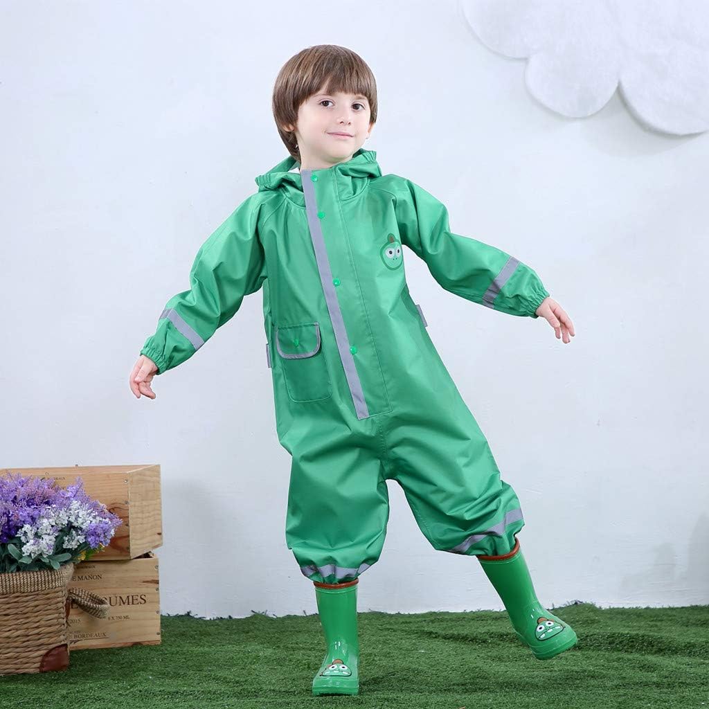 Toddler Rain Suit Waterproof Coverall One Piece Rain Suit Kids