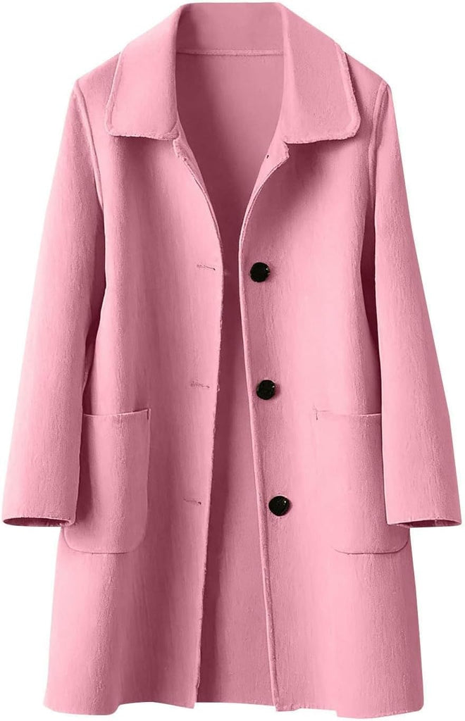 Girls Trench Coats Single Breasted Fleece Peacoat Teen Kids School Uniform