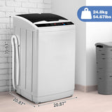 25LBS Portable Washing Machine, Full-Automatic Laundry Machine with Stainless Steel Drum, 10 Wash Programs Compact