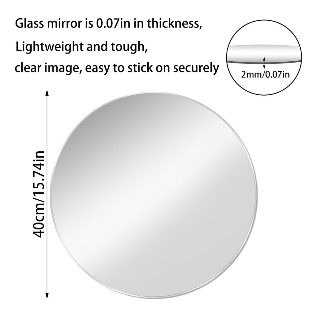 16'' Round Glass Mirror for Wall Decor, Frameless Circle Wall Mirror