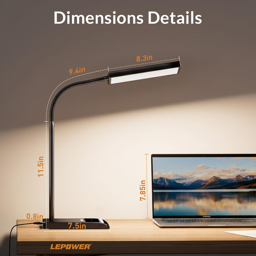 Desk Lamp, 800LM LED, True Eye-Caring for Reading