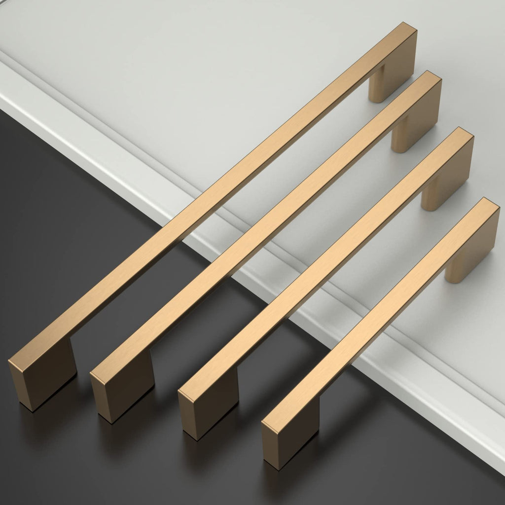 6 Pack 6.3 Inch(160mm) Champagne Bronze Kitchen Cabinet Handles, Cabinet Pulls Kitchen Cabinet Hardware for Cupboard