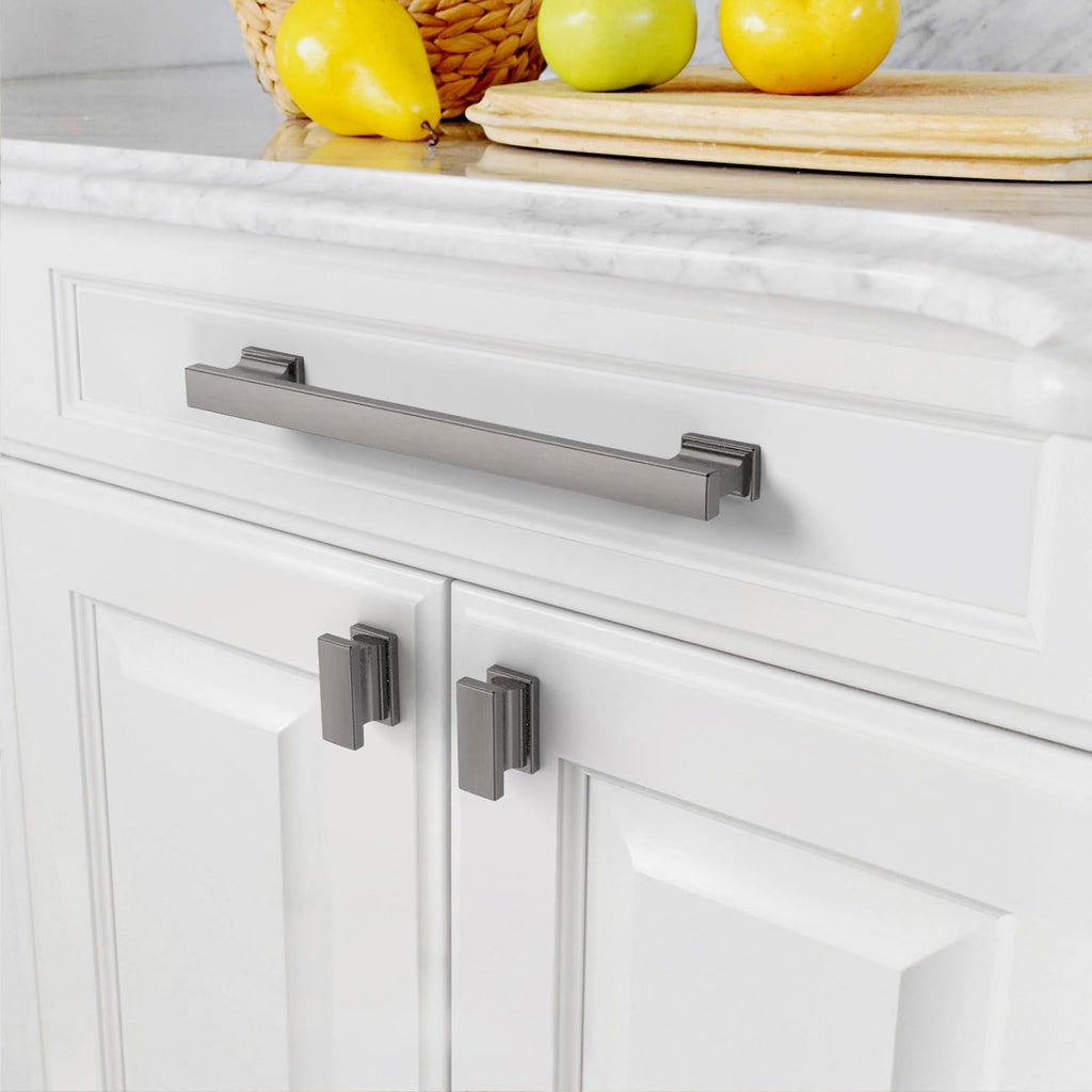 6 Pack 10 Inch(254mm) Brushed Black Nickel Kitchen Cabinet Handles, Cabinet Pulls Kitchen Cabinet Hardware for