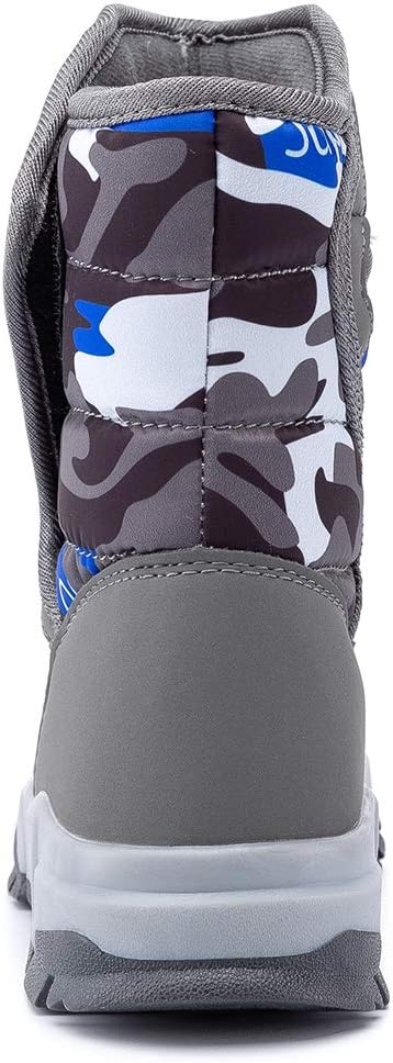 Boys Snow Boots Winter Waterproof Slip Resistant Cold Weather Shoes (Toddler/Little Kid/Big Kid)