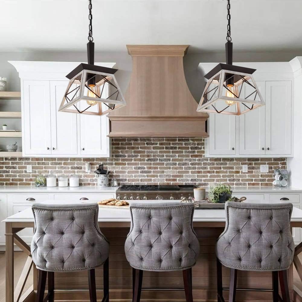 Farmhouse Dining Room Pendant Light Fixture,1-Light Industrial Chandelier Hanging Small Lights for Hallway Entryway