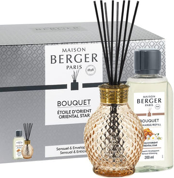 Reed Diffuser - Originelle - Honey - Scented Bouquet with Reed Sticks - Prefilled with Lampe Berger Fragrance