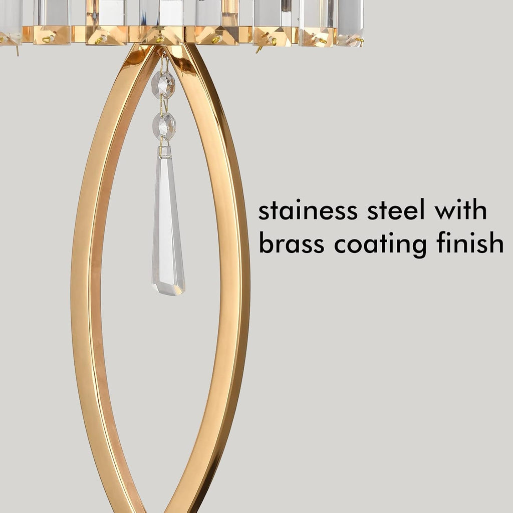 Mid Century Wall Sconces, 2-Light Elegant Crystal Gold Wall Light for Bathroom Bedroom Hallway | Elegant Crystal Gold