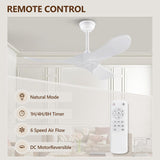 42 Inch Solid Wood Ceiling Fan with Remote,White Ceiling Fan no Light,6 Speeds,Noiseless,Reversible DC Motor,Modern Ceiling Fans without Lights for Outdoor Indoor Bedroom Farmhouse,Patios A101-B0DFTMQX4F