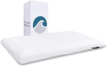 Bedding Super Slim Gel Memory Foam Pillow for Stomach and Back Sleepers - Thin, Flat Design for Cervical Neck