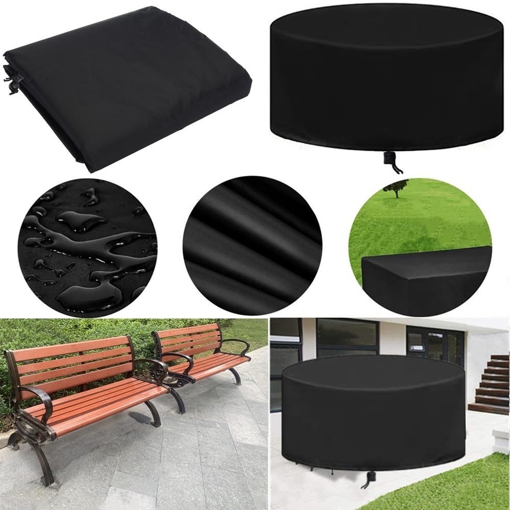 Set Cover Waterproof, Round Bar Height Table and Chair Cover, 84 x 28 Inch Outdoor Tall High Table Covers