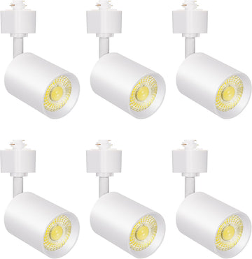 10W Dimmable LED Track Lighting Heads H Type, White, Pack of 6