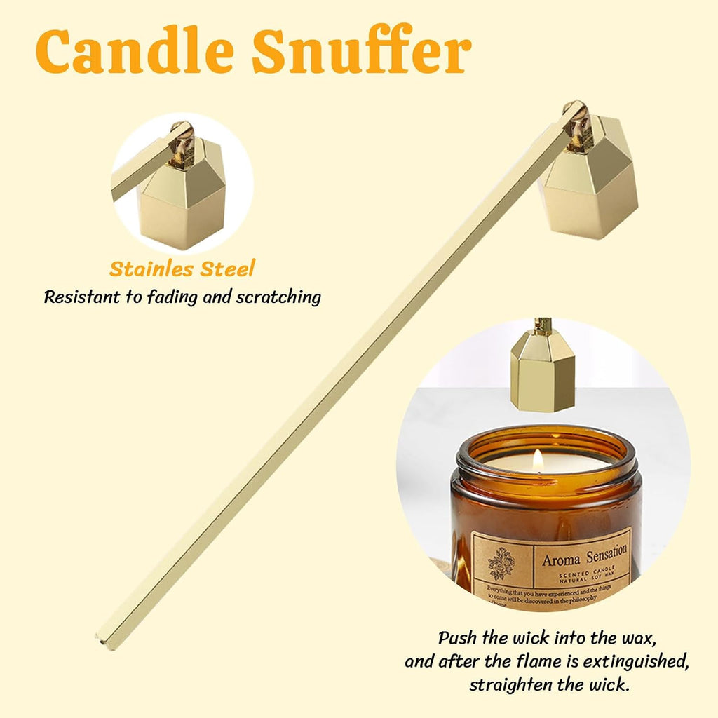Premium 4 in 1 Candle Accessory Set - Candle Wick Trimmer, Snuffer, Wick Dipper and Tray, Care Kit for Candle Lover